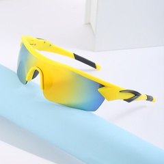colorful bicycle riding men's fashion windproof one-piece sunglasses women shades