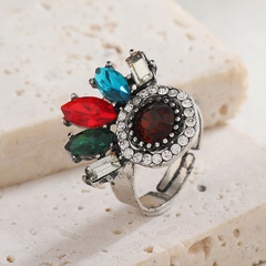 Korean fashion niche creative design ring retro exaggerated ethnic style adjustable ring