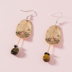 fashion simple geometric natural stone tassel alloy earrings