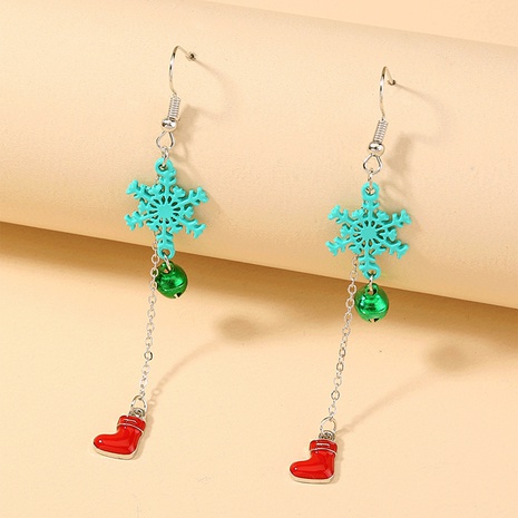 Christmas Snowflake Bells Stockings Long Tassels alloy earrings NHDB555181's discount tags