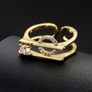European and American style simple copper plated 18K gold zircon ring femalepicture13