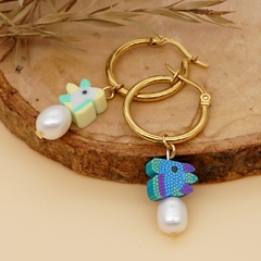 fashion unicorn personality pearl Bohemia color matching earrings