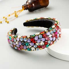 baroque wide-edge colored glass diamond shiny fashion headband