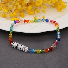 new letter color matching bohemian rainbow crystal bracelet wholesale