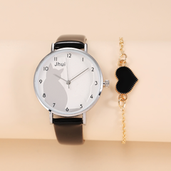 New style ladies suit leather fashion casual round dial quartz watch