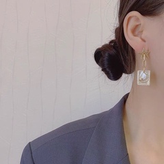 fashion geometric square star moon earrings shell earrings