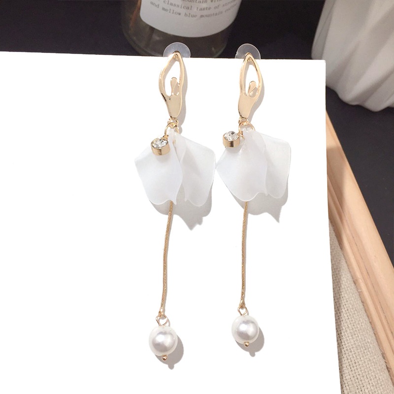 Boucles d39oreilles en acrylique super fe avec pompon ballerine perle