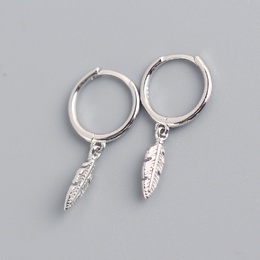 s925 silver needle European and American light luxury feather pendant earringspicture8