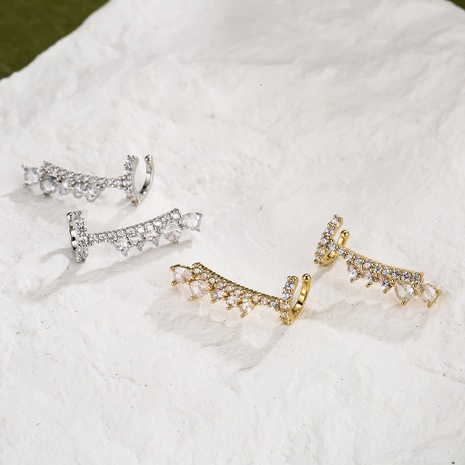 fashion T-shaped zircon ear clip zircon ear clip earrings jewelry's discount tags