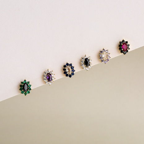 fashion color zircon earrings exquisite earrings cross-border jewelry's discount tags