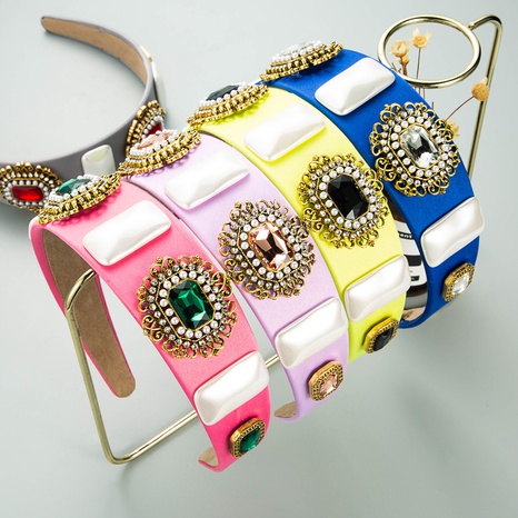 Diadema de accesorios para el cabello de diamantes de imitación de perlas de estilo barroco de moda para mujer's discount tags