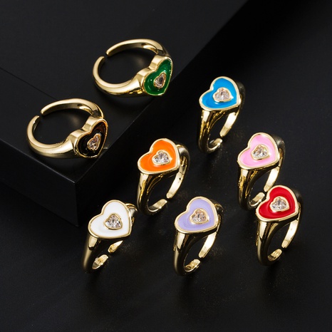 Fashion popular daisy trend opening adjustable copper inlaid zircon ring NHLN621762's discount tags