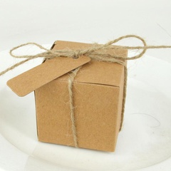 Mini caja de postre de dulces de boda de papel kraft retro 10 trajes
