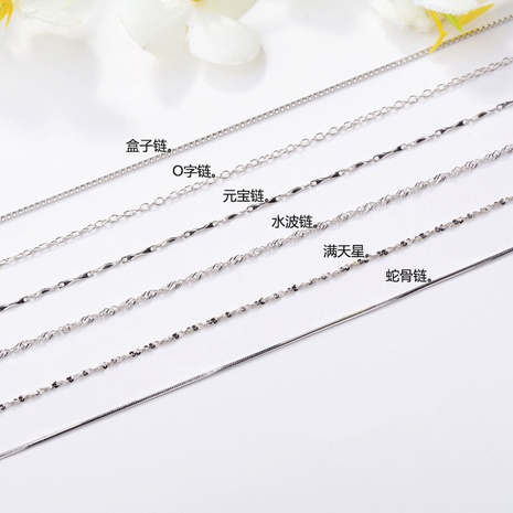 Korean box necklace chain snake bone water wave starry ingot clavicle chain jewelry's discount tags