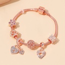 European and American creative peach heart copper rhinestone flower braceletpicture3