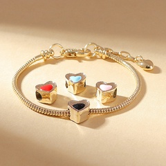 European and American oil drop creative peach heart copper ​bracelet set
