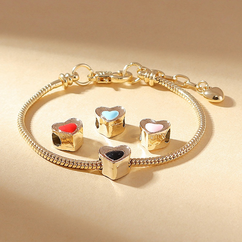 European and American oil drop creative peach heart copper bracelet set