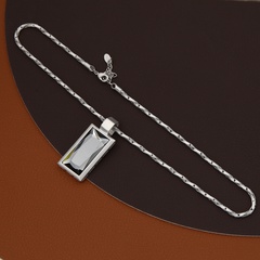 Chaîne de chandail de collier de cuivre de pendentif carré de mode classique