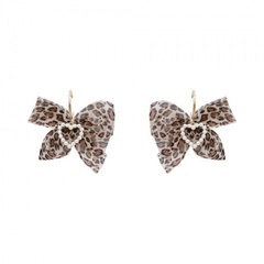 bow leopard print earrings fashion temperament earrings