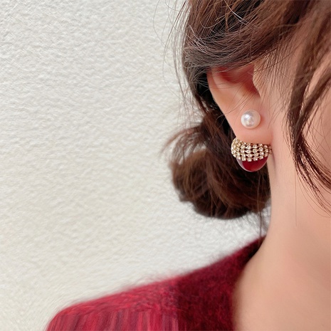 fashion red cherry new trendy full rhinestone pine ball earrings's discount tags