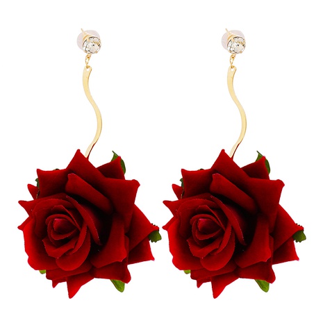 immortal rose flower earrings temperament big earrings NHJJ558780's discount tags