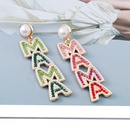 Neue bertriebene einfache Perle Strass Buchstaben MAMA Ohrringepicture10
