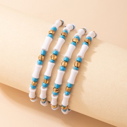 Ethnic Bamboo Beaded Multilayer Bracelet Geometric Simple Bracelet Fourpiece Setpicture8