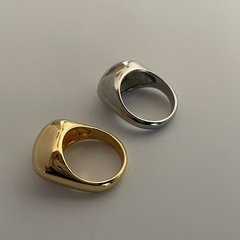 New fashion minimalist Korean ins personality K golden ingot ring niche simple ring