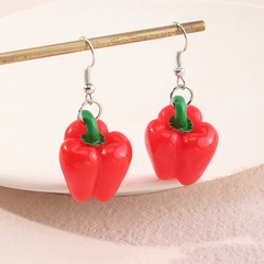 creative red pepper funny personality vegetable ear hook earrings
