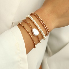 creative jewelry mix and match pearl chain fashion simple set bracelet
