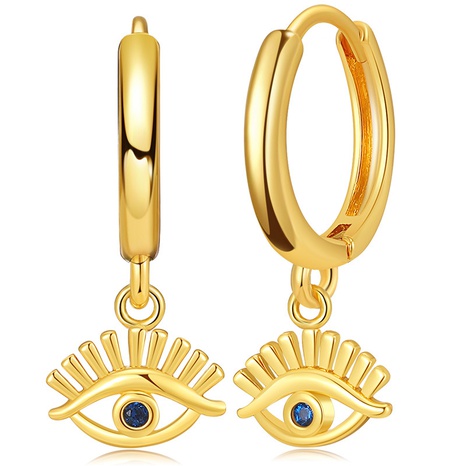 fashion vintage inlaid zircon blue eyeballs copper earrings's discount tags