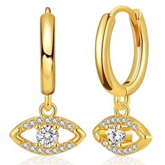 new 18K gold plated copper earrings micro-inlaid zircon earrings Devil's eyes design earrings wholesale