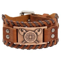 retro woven wide leather simple Tomahawk cowhide bracelet new jewelry