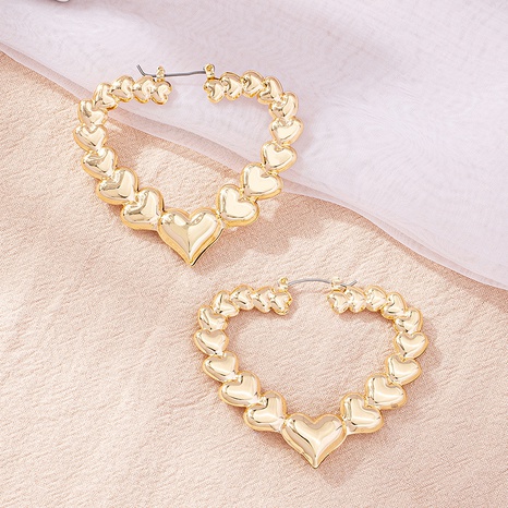 retro earrings hollow heart earrings French earrings's discount tags