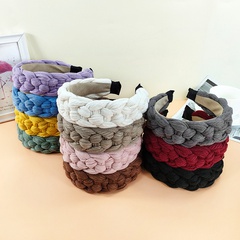 knitting braided headband solid color hairpin warm twist headband