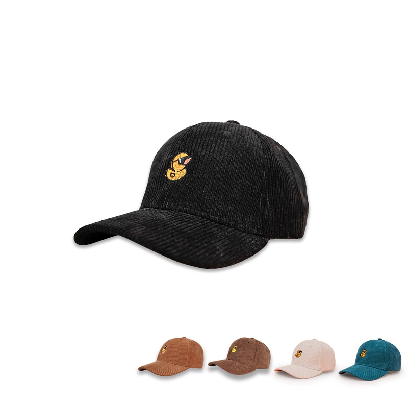 Autumn and winter new widebrimmed sunshade cap cute little duck corduroy baseball cap