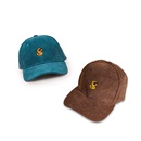 Autumn and winter new widebrimmed sunshade cap cute little duck corduroy baseball cappicture8