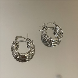 simple hoop microstudded simple inlaid rhinestone earringspicture18