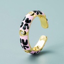 fashion copper goldplated multicolor oil drop eye heartshaped ring opening adjustable zircon ringpicture18