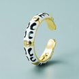 fashion copper goldplated multicolor oil drop eye heartshaped ring opening adjustable zircon ringpicture19