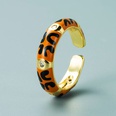 fashion copper goldplated multicolor oil drop eye heartshaped ring opening adjustable zircon ringpicture25