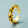 fashion copper goldplated multicolor oil drop eye heartshaped ring opening adjustable zircon ringpicture26
