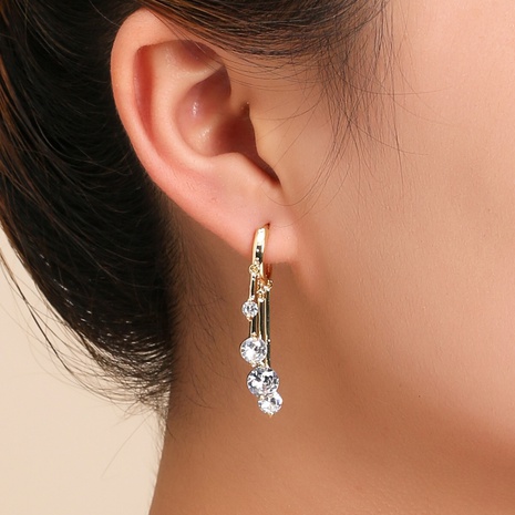 Fashion luxury zircon pendant niche ladies earrings's discount tags