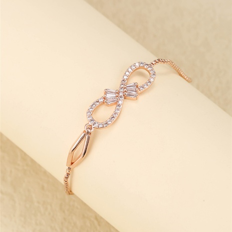 pulsera de lazo de oro rosa ajustable de nicho de diamantes de moda de lujo's discount tags