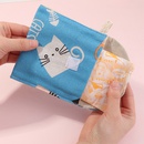 Single cotton linen portable cat printed sanitary napkin storage bagpicture8
