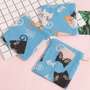 Single cotton linen portable cat printed sanitary napkin storage bagpicture12