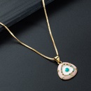 fashion devils eye pendant necklace copper goldplated zircon drip oil hiphop style collarbone chainpicture14