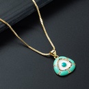 fashion devils eye pendant necklace copper goldplated zircon drip oil hiphop style collarbone chainpicture15