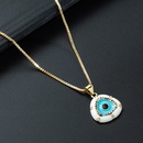 fashion devils eye pendant necklace copper goldplated zircon drip oil hiphop style collarbone chainpicture16