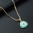 fashion devils eye pendant necklace copper goldplated zircon drip oil hiphop style collarbone chainpicture17